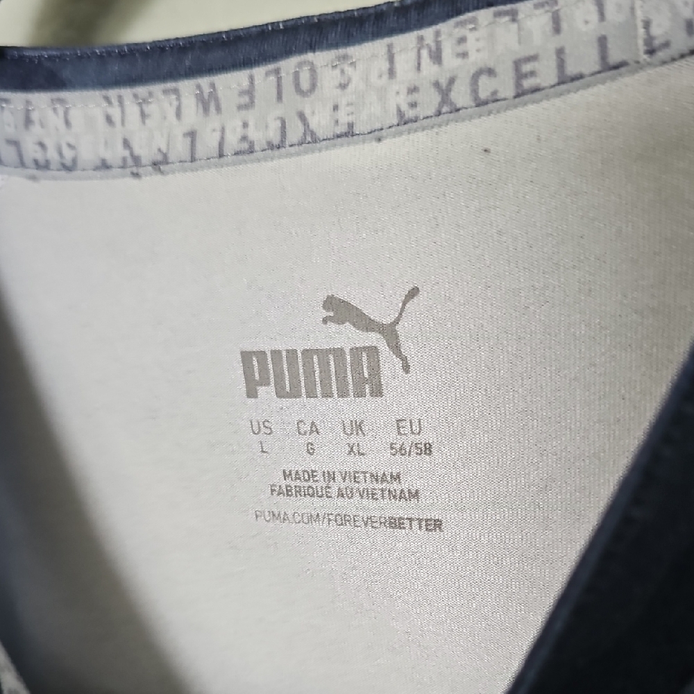 Puma Men's Navy Camo Mat Henley Cloudsoun Quarter Button Shirt Large - Picture 6 of 9